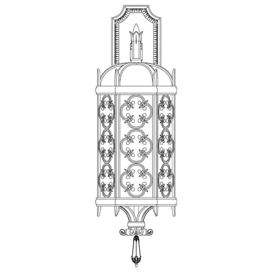Fine Art Handcrafted Lighting Costa del Sol Three-Light Outdoor Wall Sconce with Quatrefoil Details and Subtle Iridescent Textured Glass Shade