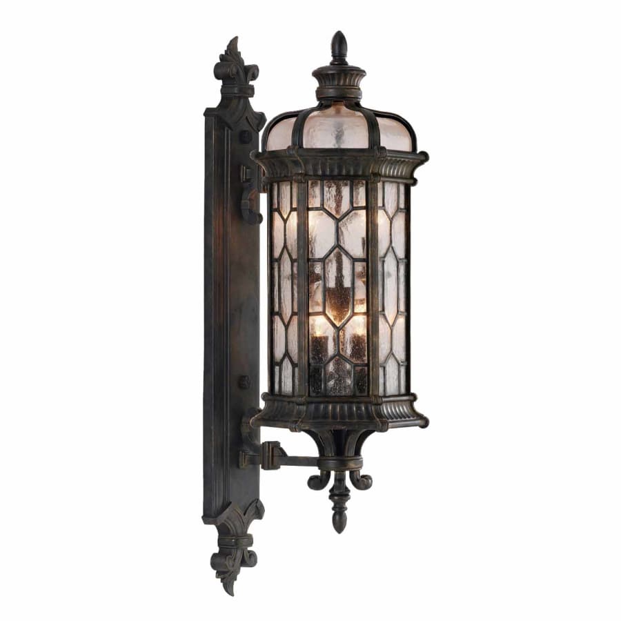 Fine Art Handcrafted Lighting Devonshire 4 Light 32" High Outdoor Wall Sconce with Seedy Glass Shade