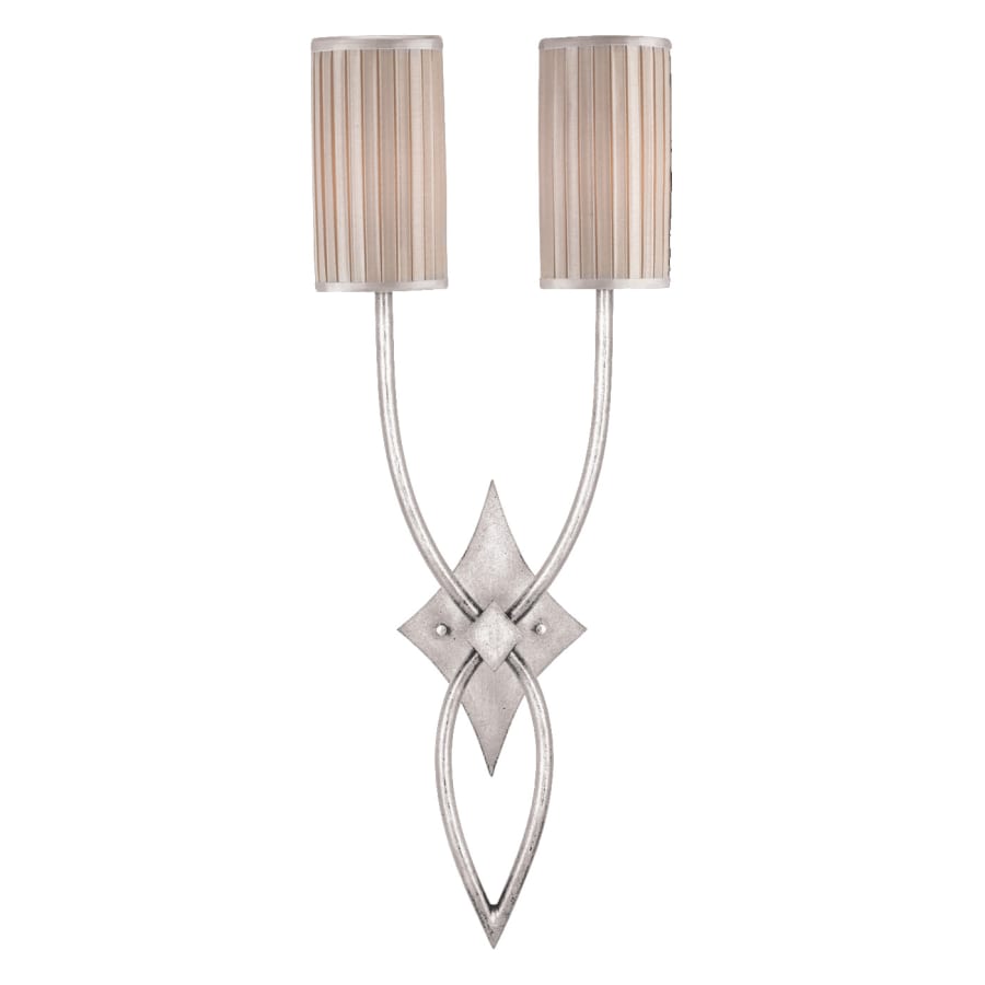 Fine Art Handcrafted Lighting Portobello Road Two-Light Wall Sconce with Hand-Tailored Silk Shade