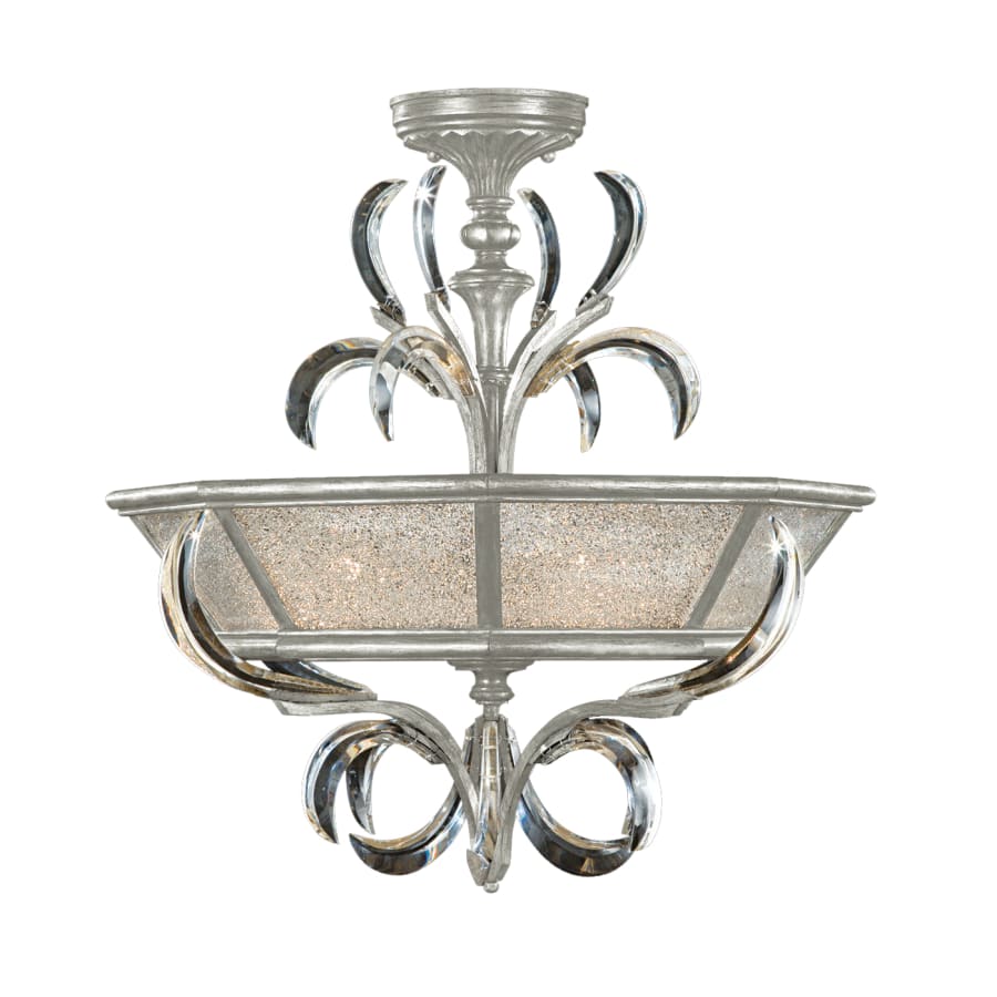 Fine Art Handcrafted Lighting Beveled Arcs 3 Light 26" Wide Semi-Flush Ceiling Fixture