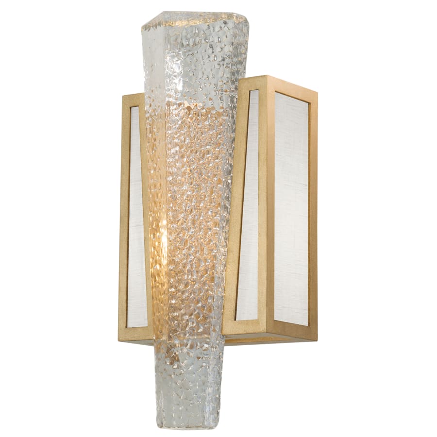 Fine Art Handcrafted Lighting Crownstone Single Light 15" Tall Wall Sconce with Linen Shade