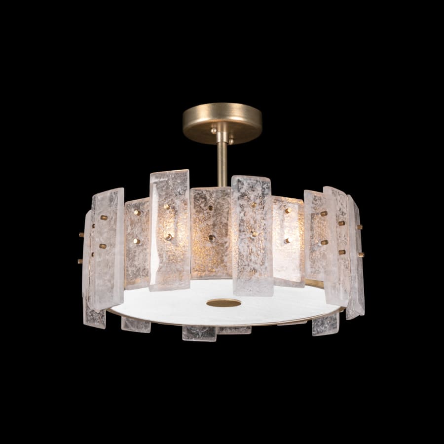 Fine Art Handcrafted Lighting Lunea 3 Light 22" Wide Semi-Flush Drum Ceiling Fixture