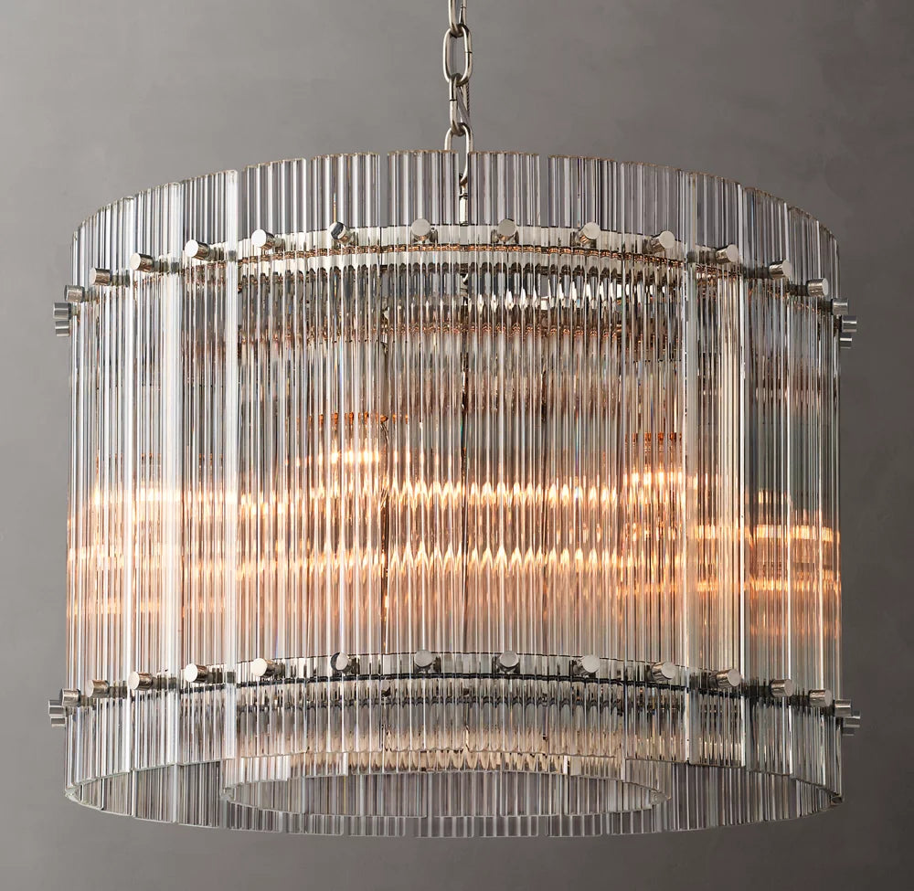 Fluted Glass Lantern Chandelier