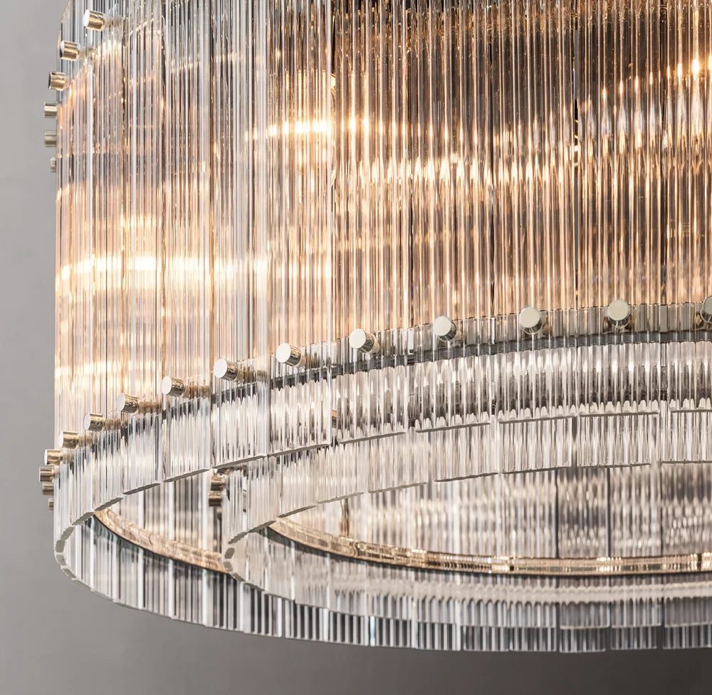 Fluted Glass Lantern Chandelier