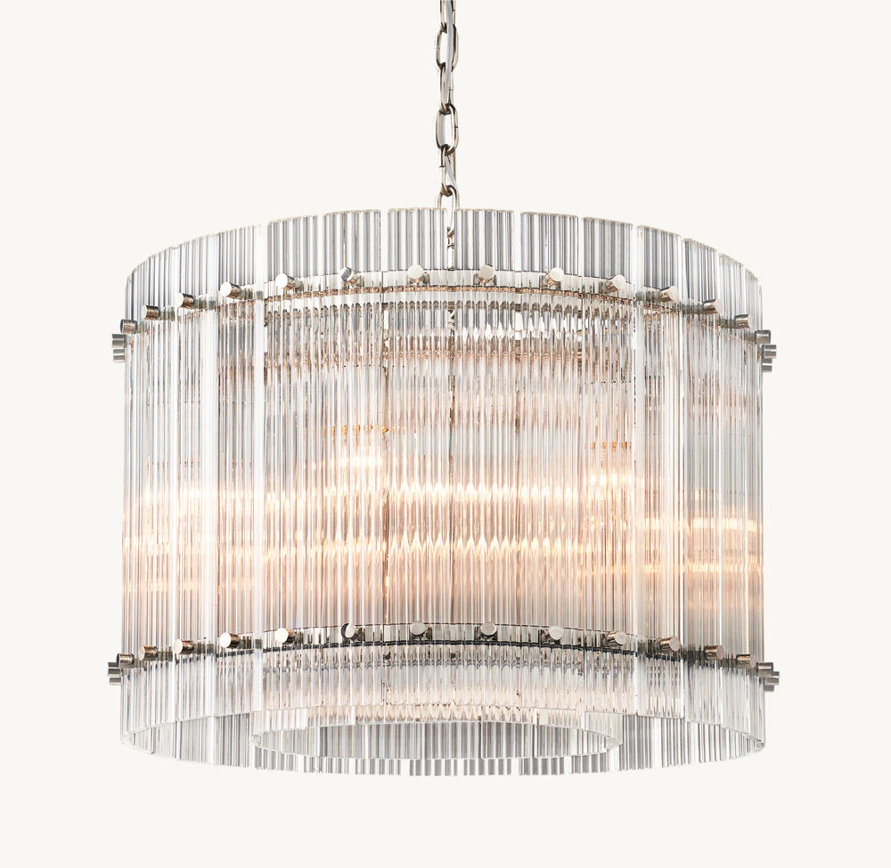 Fluted Glass Lantern Chandelier