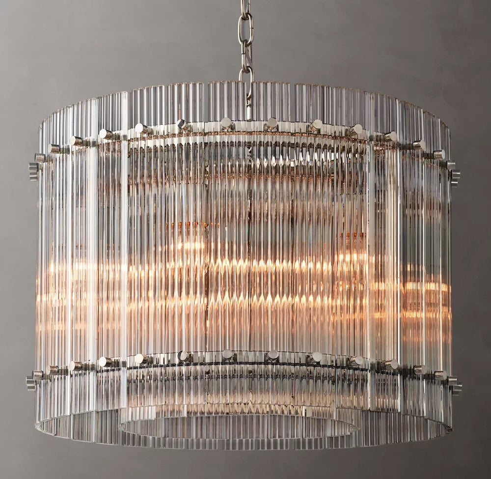 Fluted Glass Lantern Chandelier