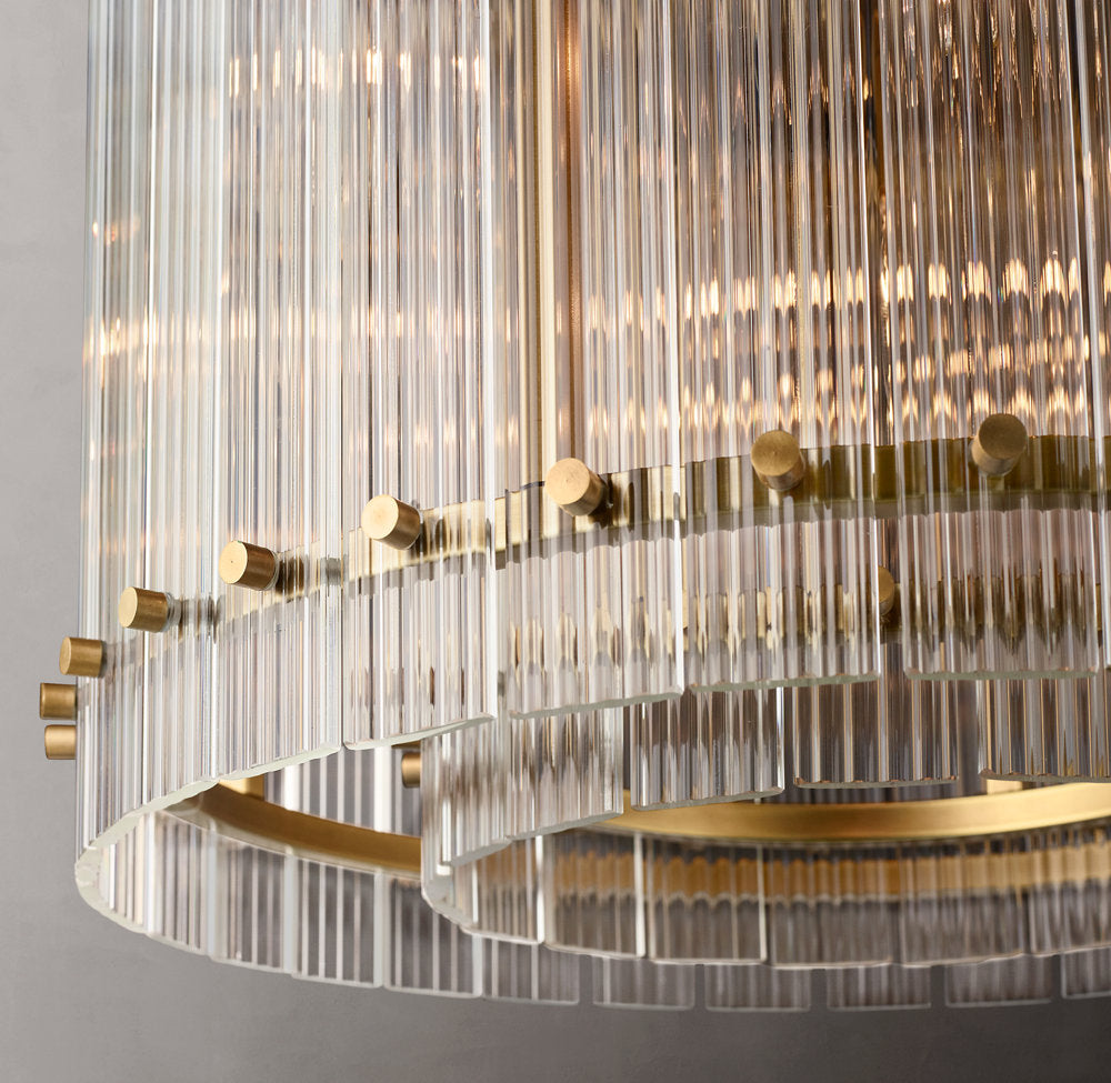 Fluted Glass Lantern Chandelier