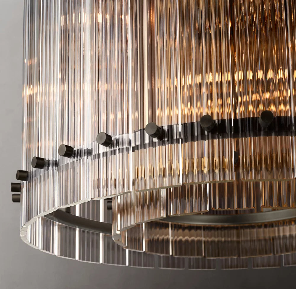 Fluted Glass Lantern Chandelier