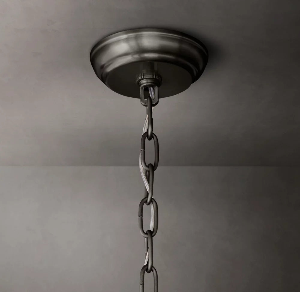 Fluted Glass Lantern Chandelier