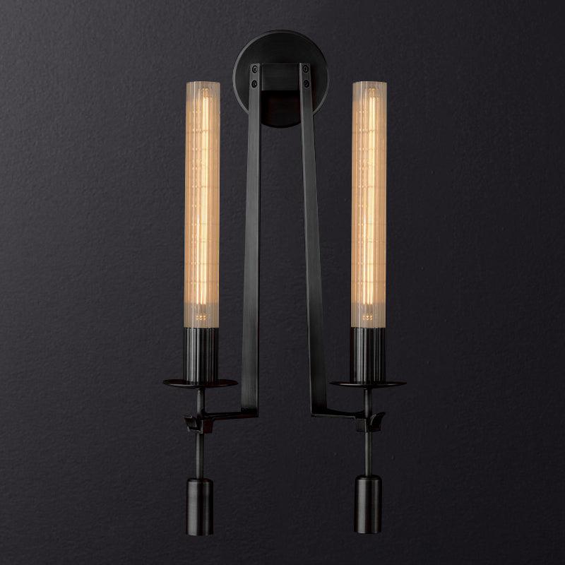 Fontanelle Ribbed Glass Brass Wall Light