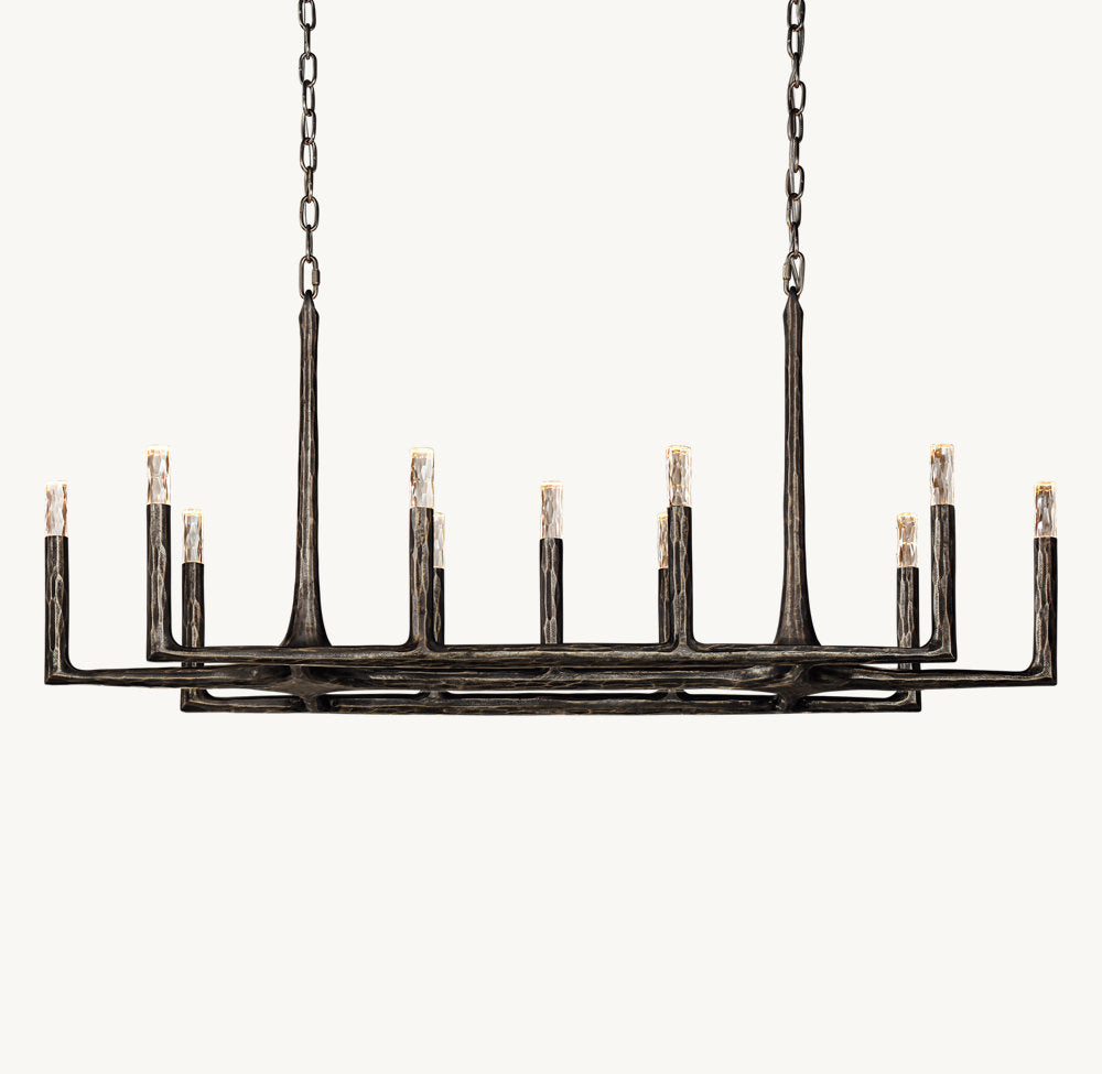 Forged Glass Capsule Island Chandelier