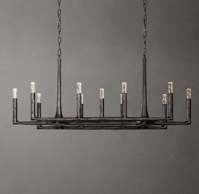Forged Glass Capsule Island Chandelier