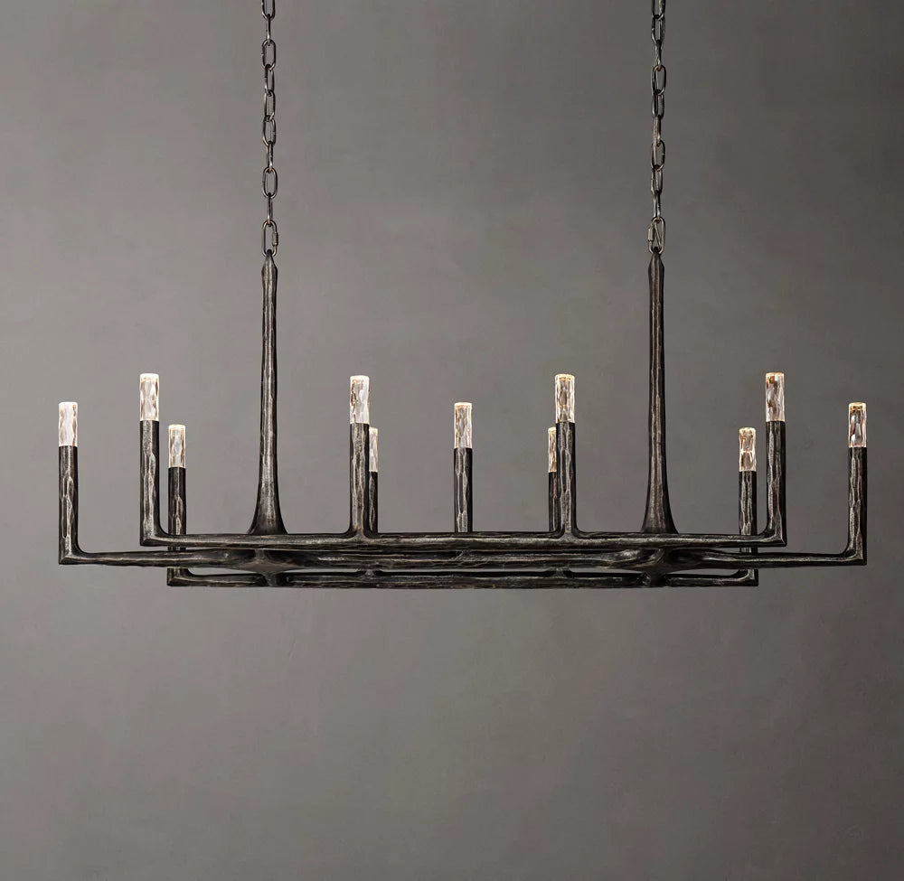 Forged Glass Capsule Island Chandelier