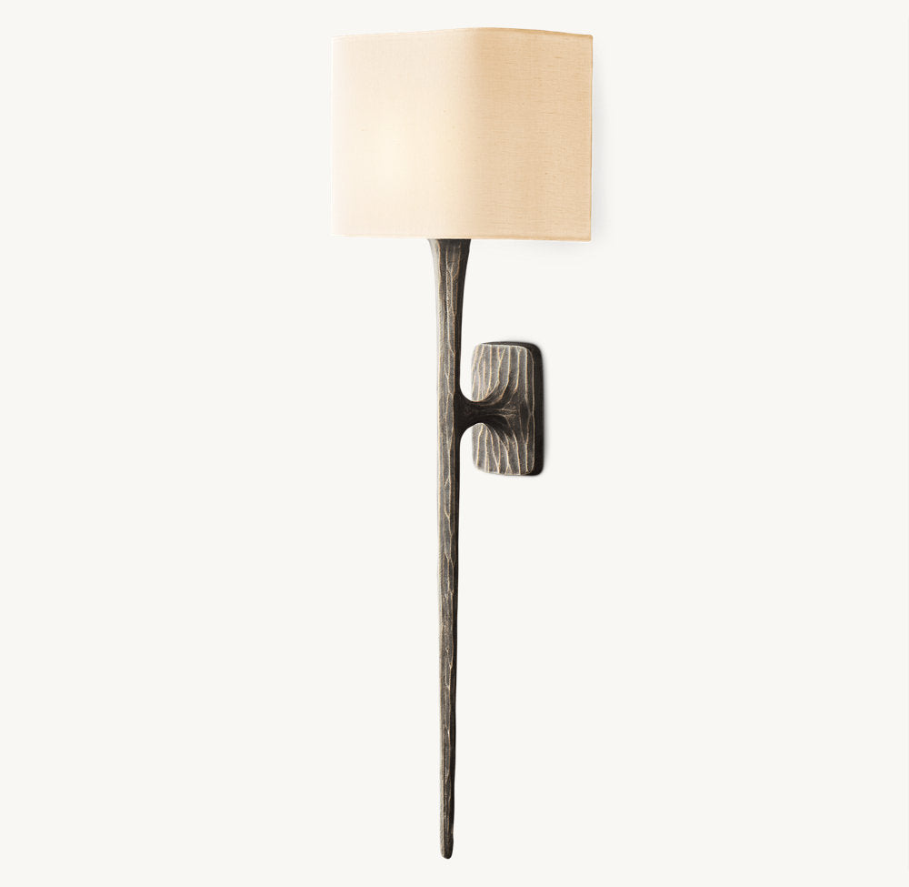 Forged Metal Linen Column Sconce