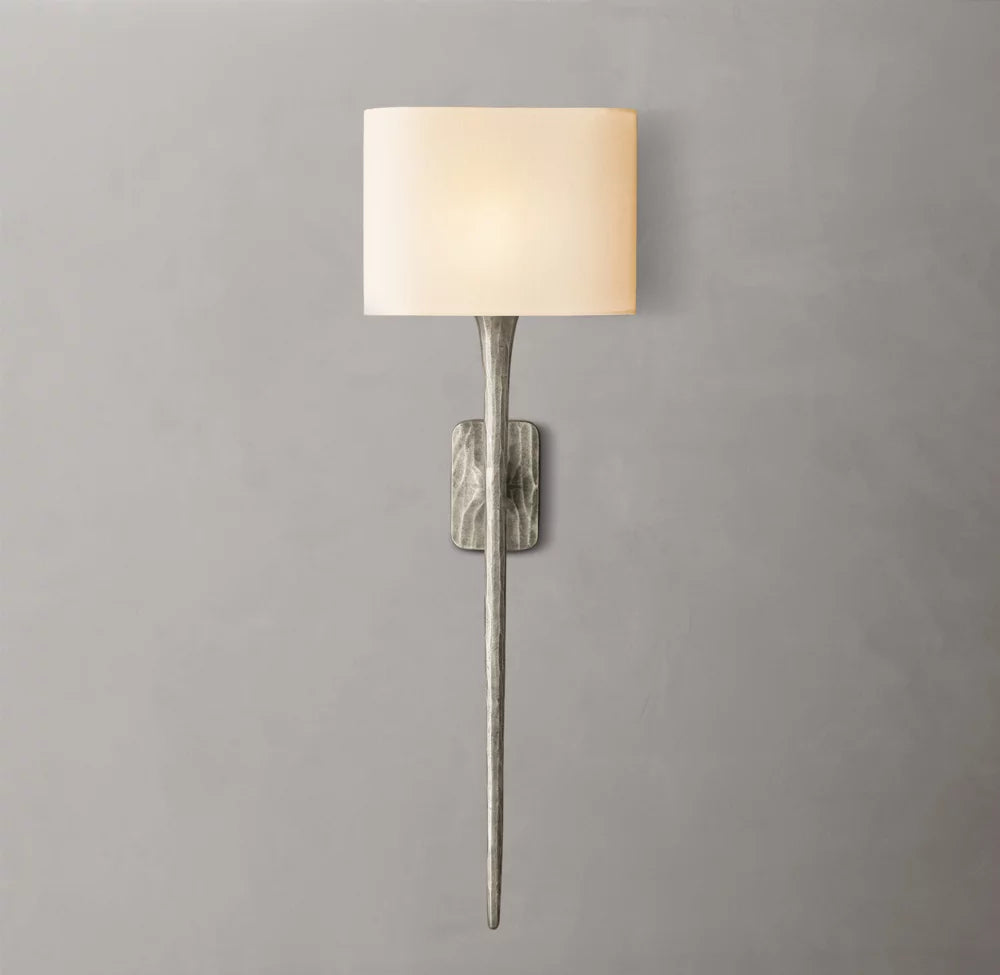 Forged Metal Linen Column Sconce