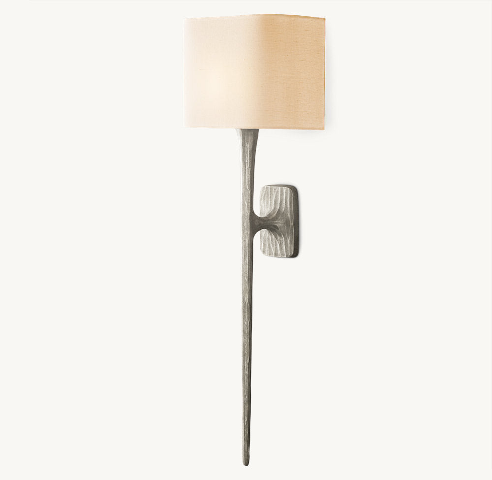 Forged Metal Linen Column Sconce