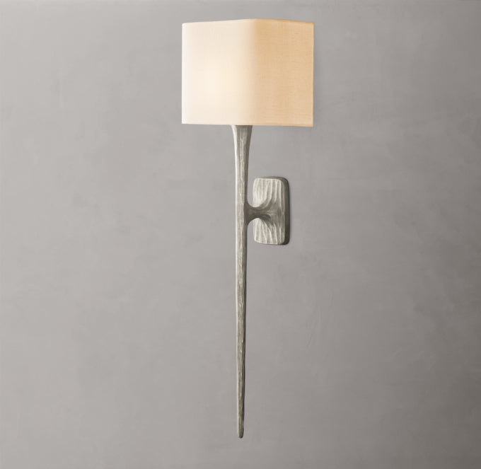 Forged Metal Linen Column Sconce