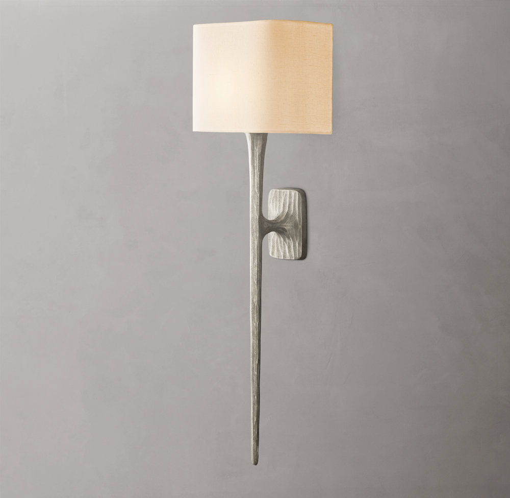 Forged Metal Linen Column Sconce