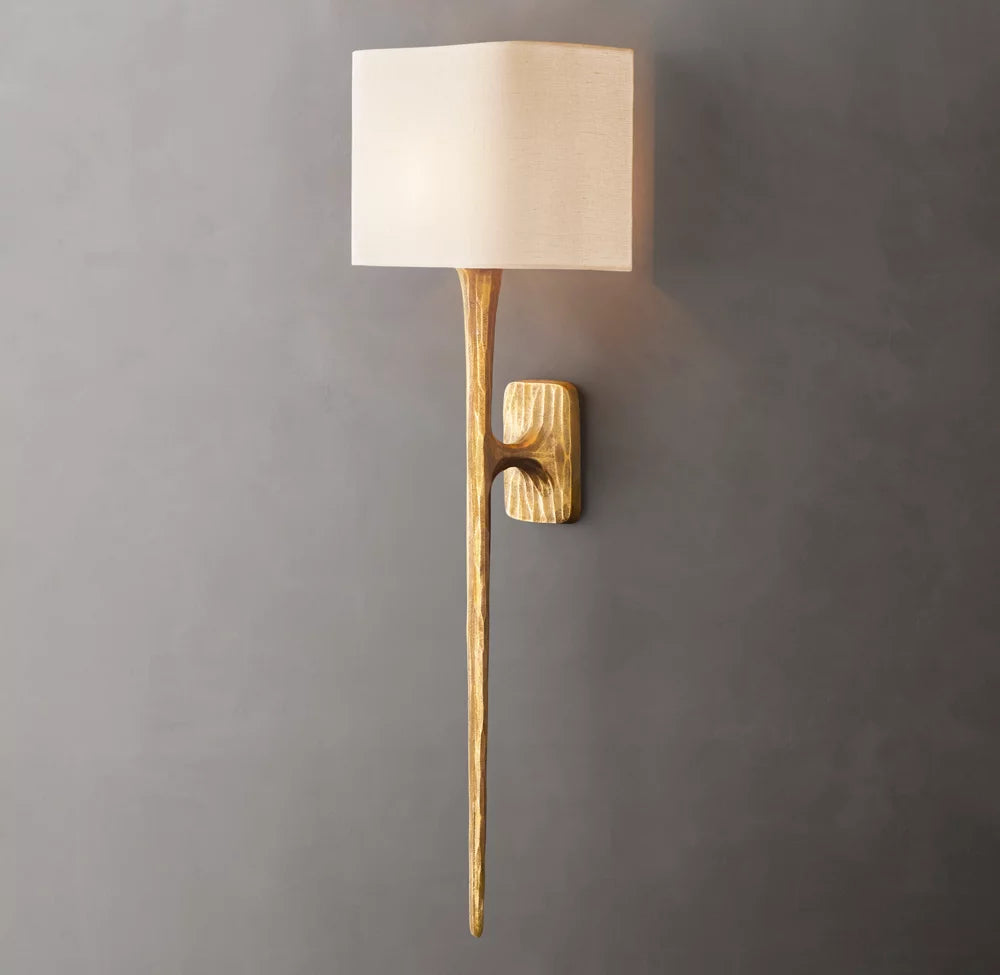 Forged Metal Linen Column Sconce
