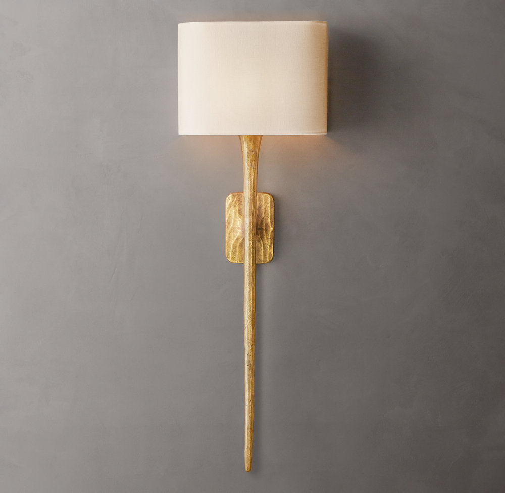 Forged Metal Linen Column Sconce