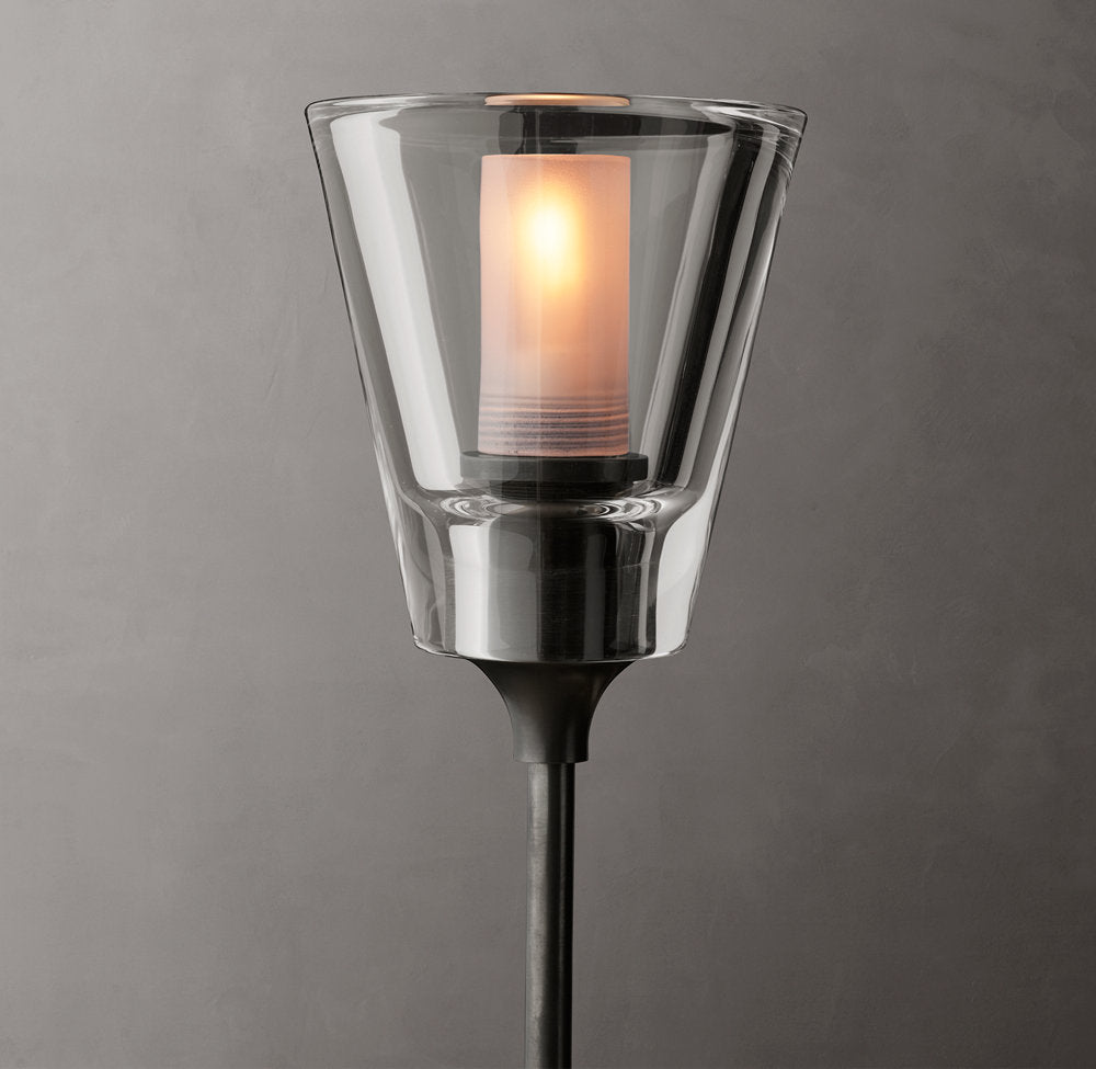 Frosted Glass Torch Ring Chandelier