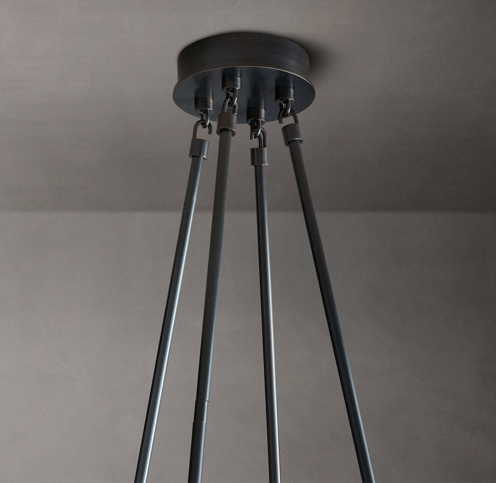 Frosted Glass Torch Ring Chandelier