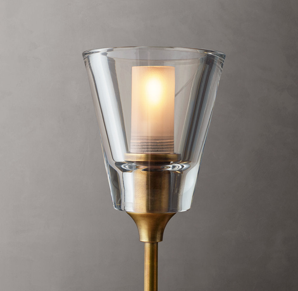 Frosted Glass Torch Ring Chandelier