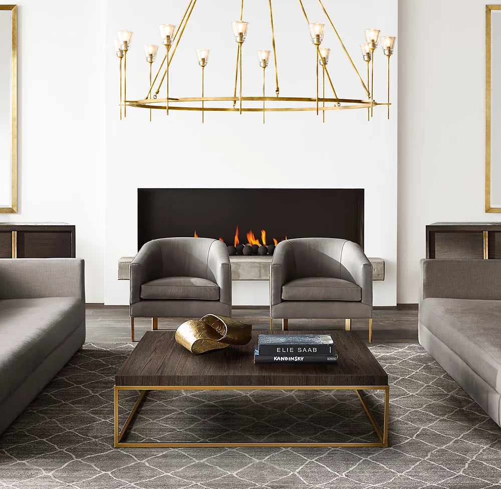 Frosted Glass Torch Ring Chandelier