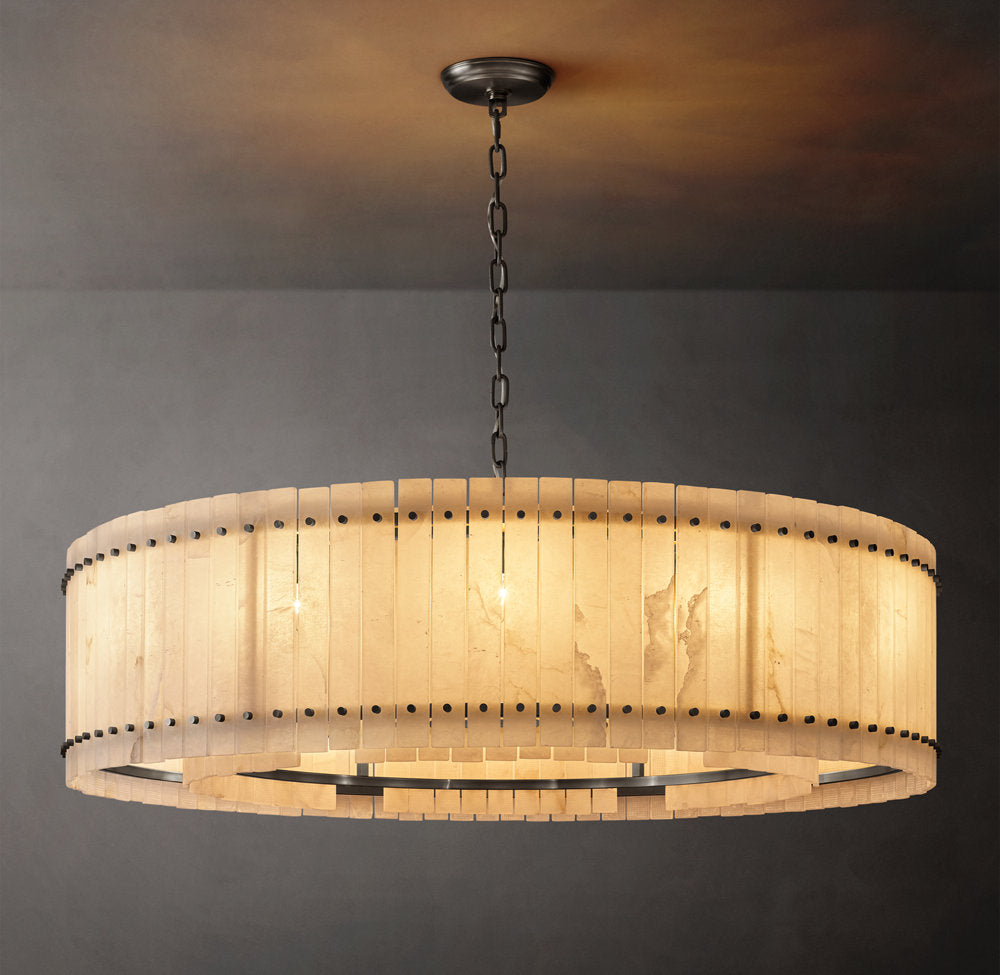 Grand Natural Alabaster Panel Chandelier
