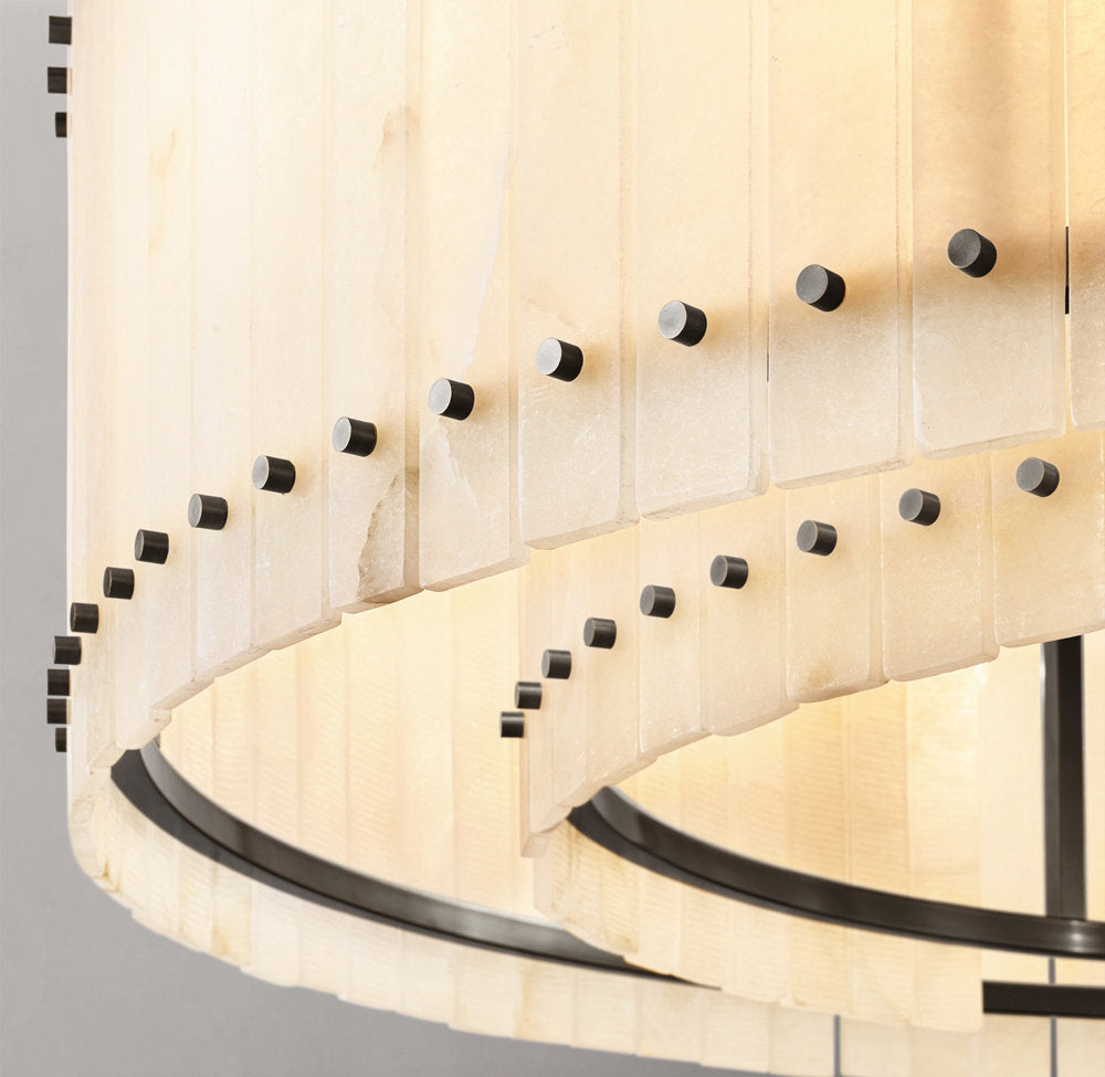 Grand Natural Alabaster Panel Chandelier
