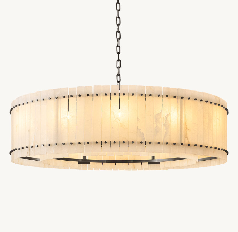 Grand Natural Alabaster Panel Chandelier