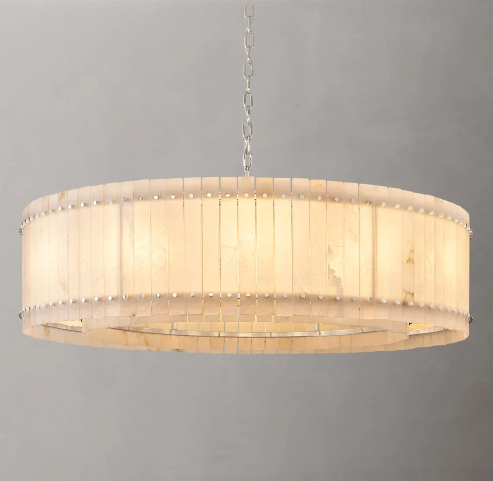 Grand Natural Alabaster Panel Chandelier