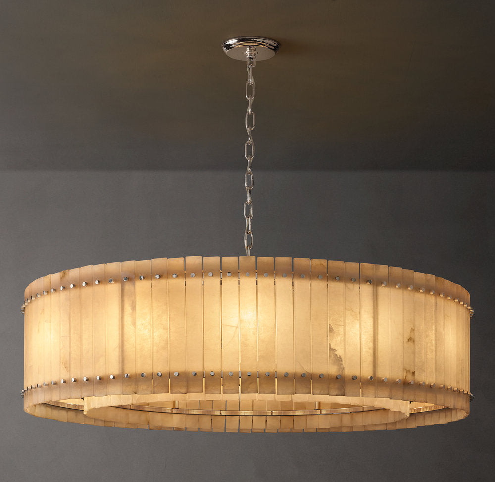 Grand Natural Alabaster Panel Chandelier