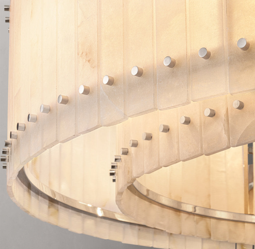 Grand Natural Alabaster Panel Chandelier
