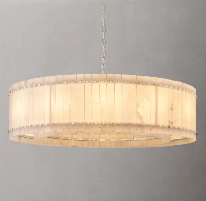 Grand Natural Alabaster Panel Chandelier