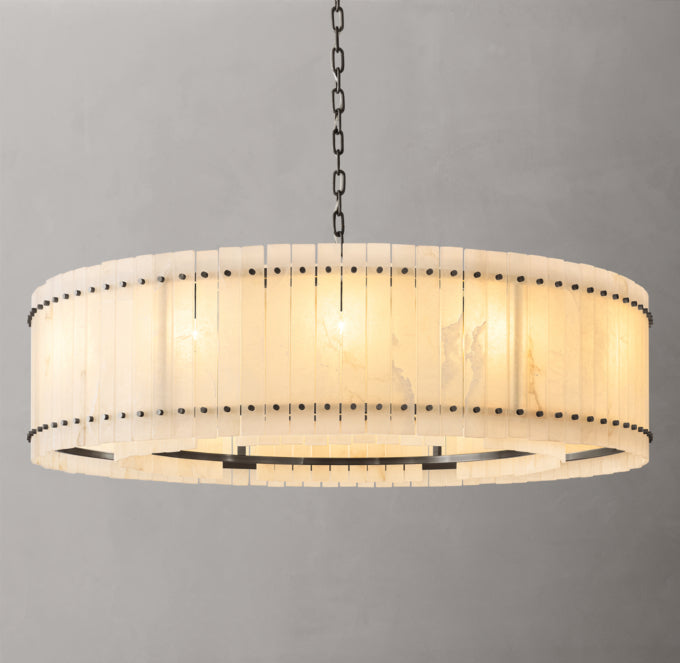 Grand Natural Alabaster Panel Chandelier