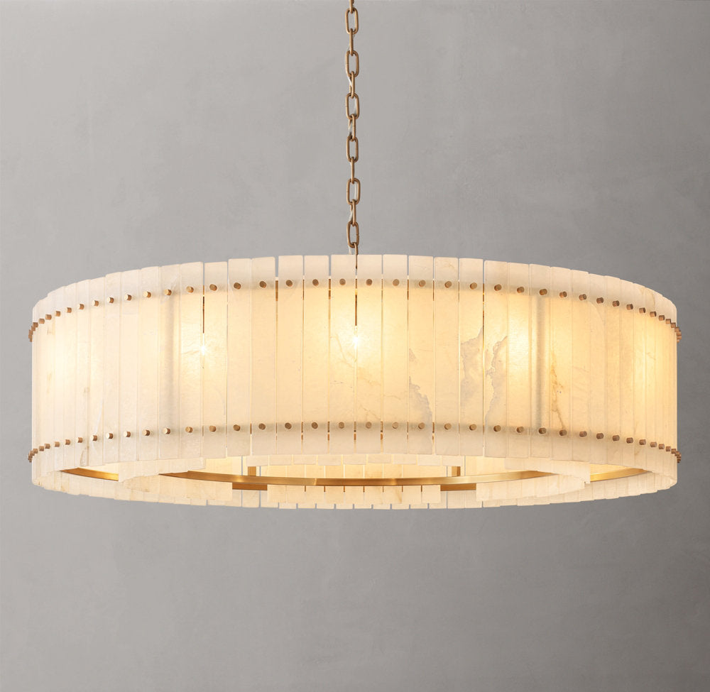 Grand Natural Alabaster Panel Chandelier