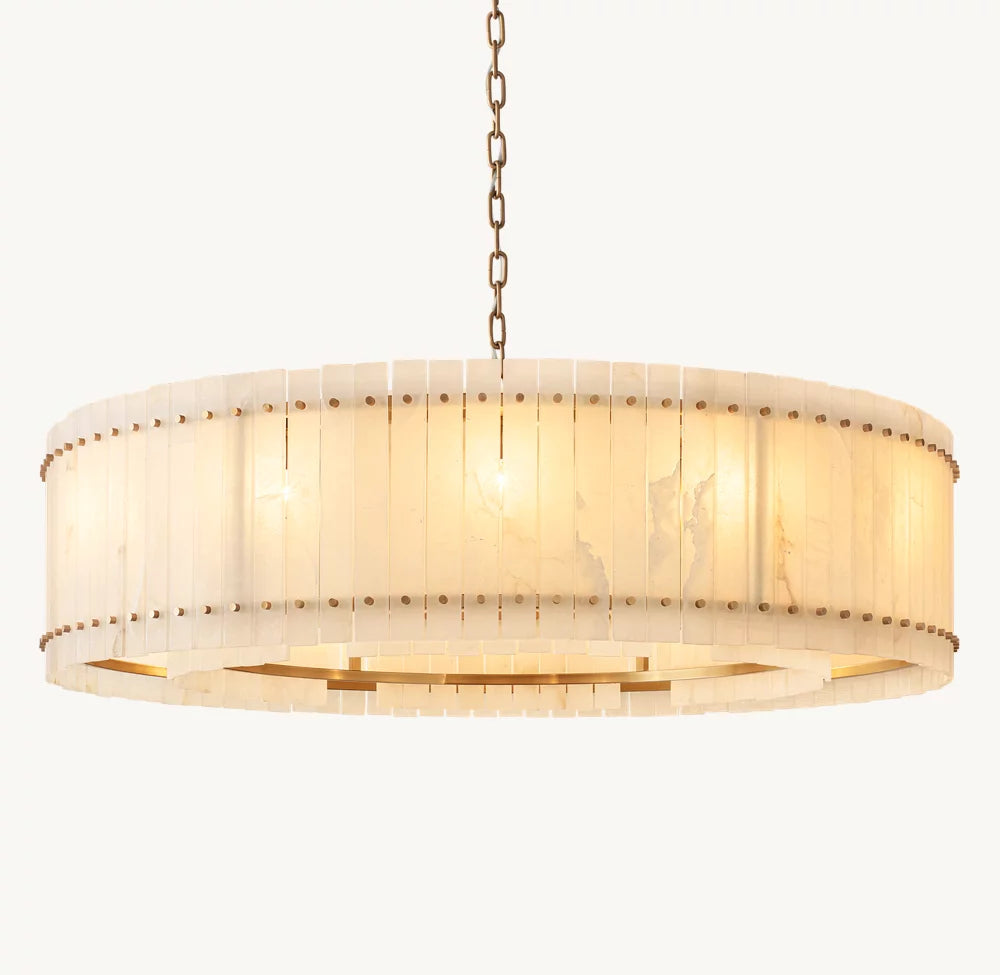 Grand Natural Alabaster Panel Chandelier