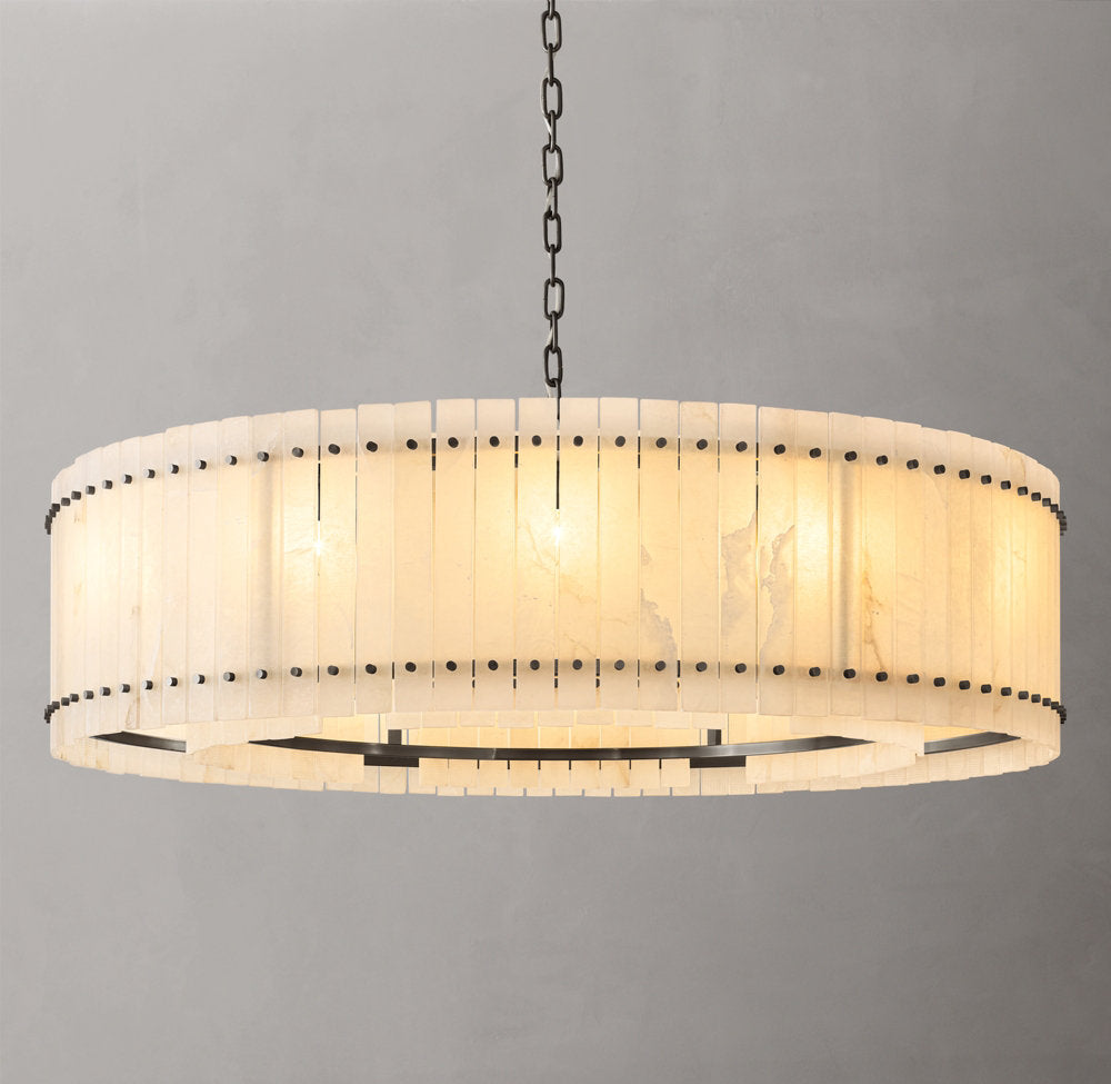Grand Natural Alabaster Panel Chandelier