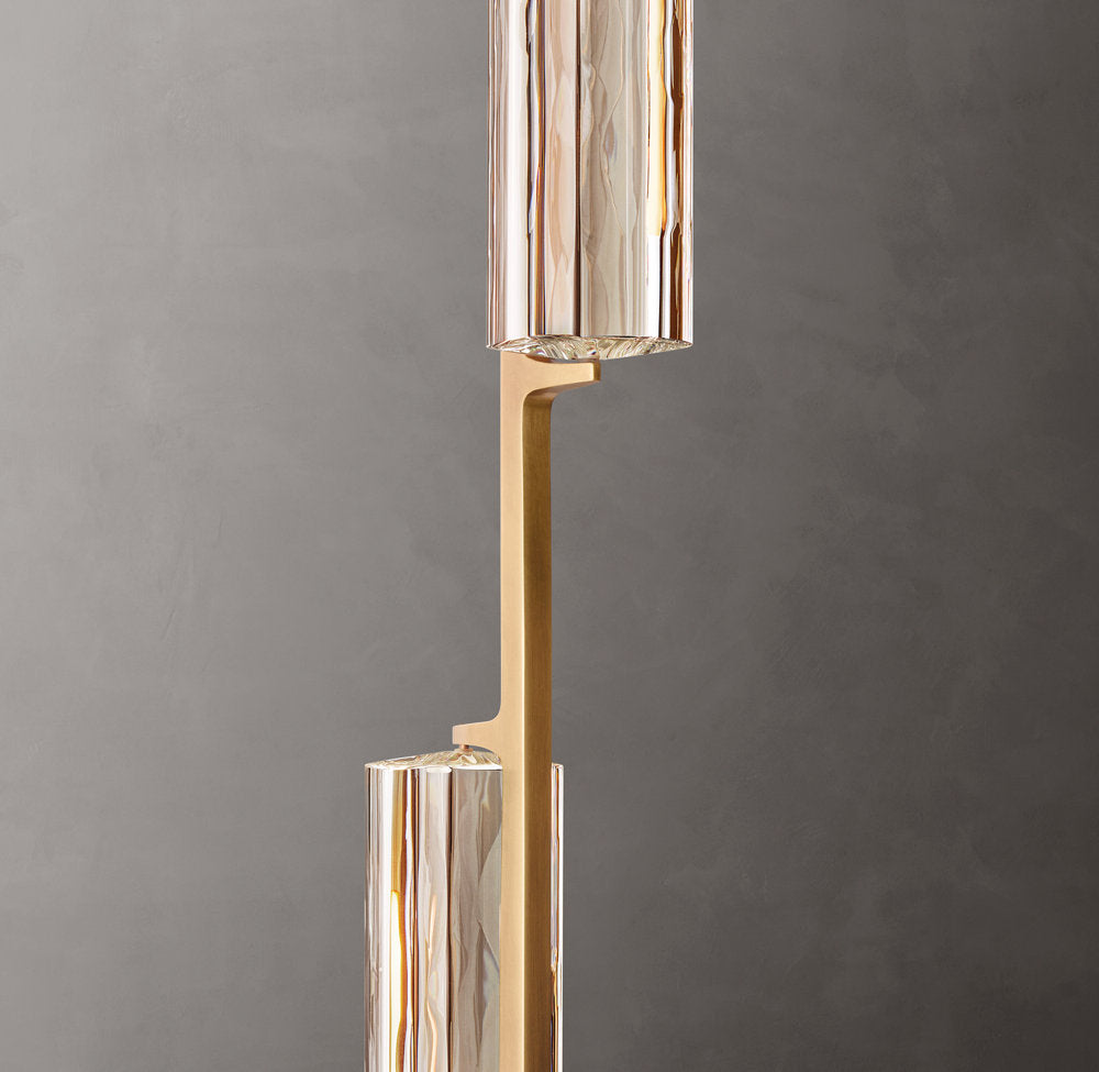 Grand Optical Crystal Column Chandelier