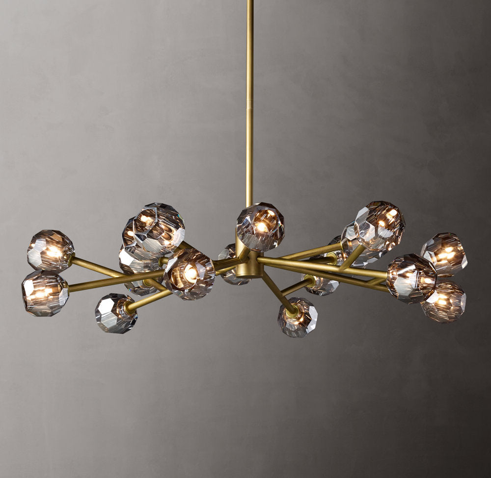 Grand Smoke Crystal Orb Chandelier