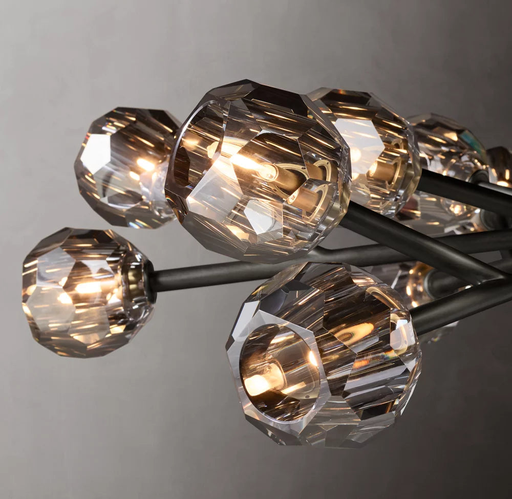 Grand Smoke Crystal Orb Chandelier