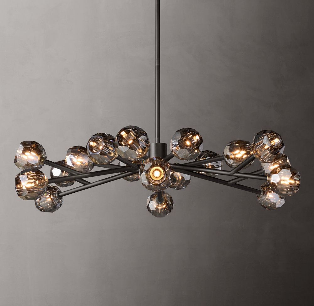 Grand Smoke Crystal Orb Chandelier