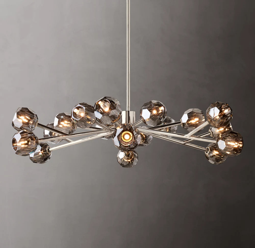 Grand Smoke Crystal Orb Chandelier