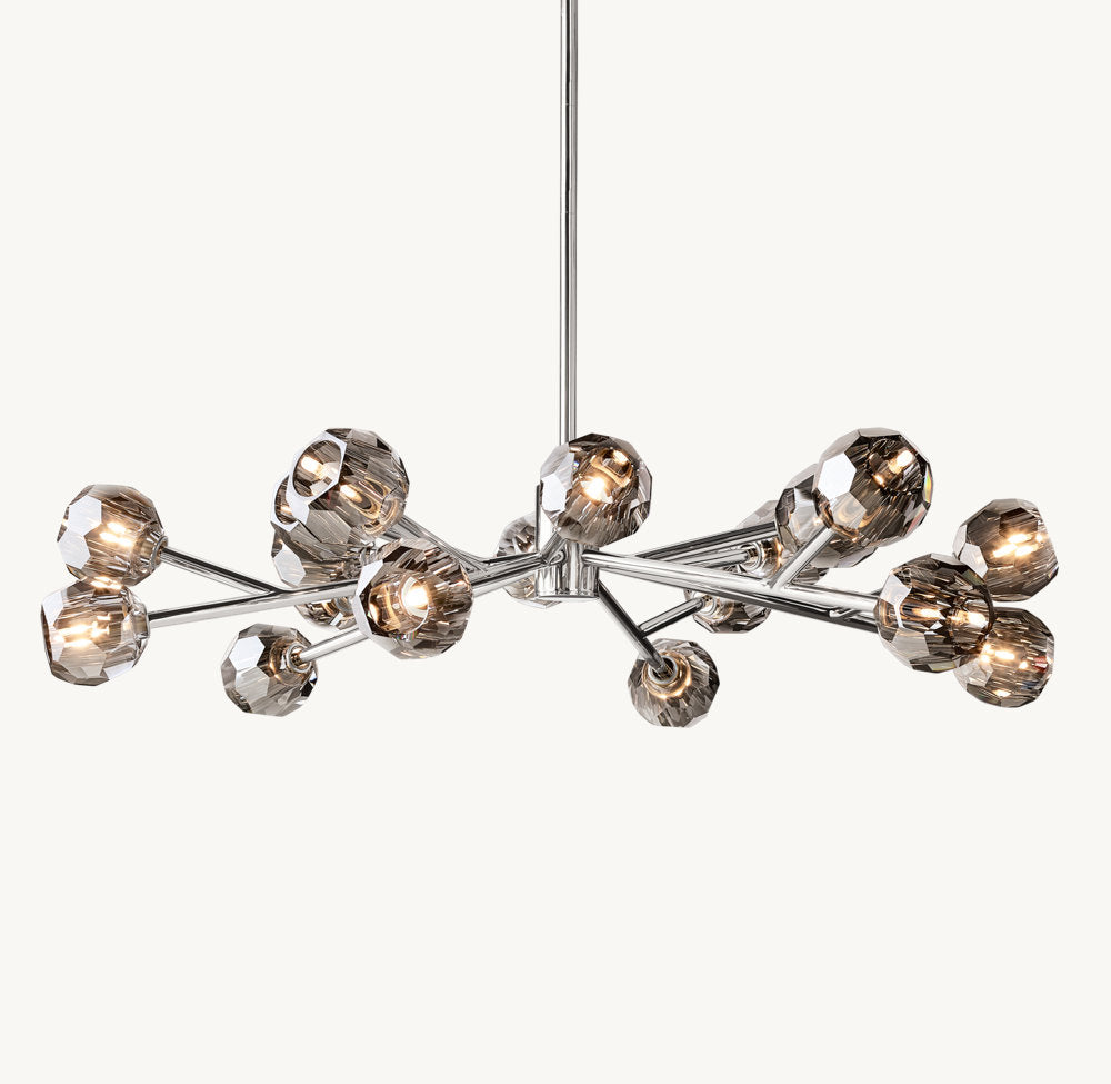Grand Smoke Crystal Orb Chandelier
