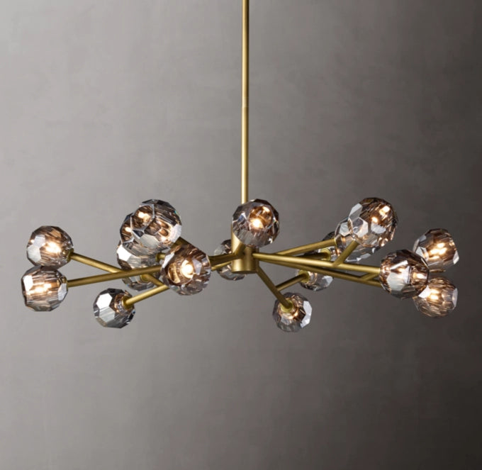 Grand Smoke Crystal Orb Chandelier