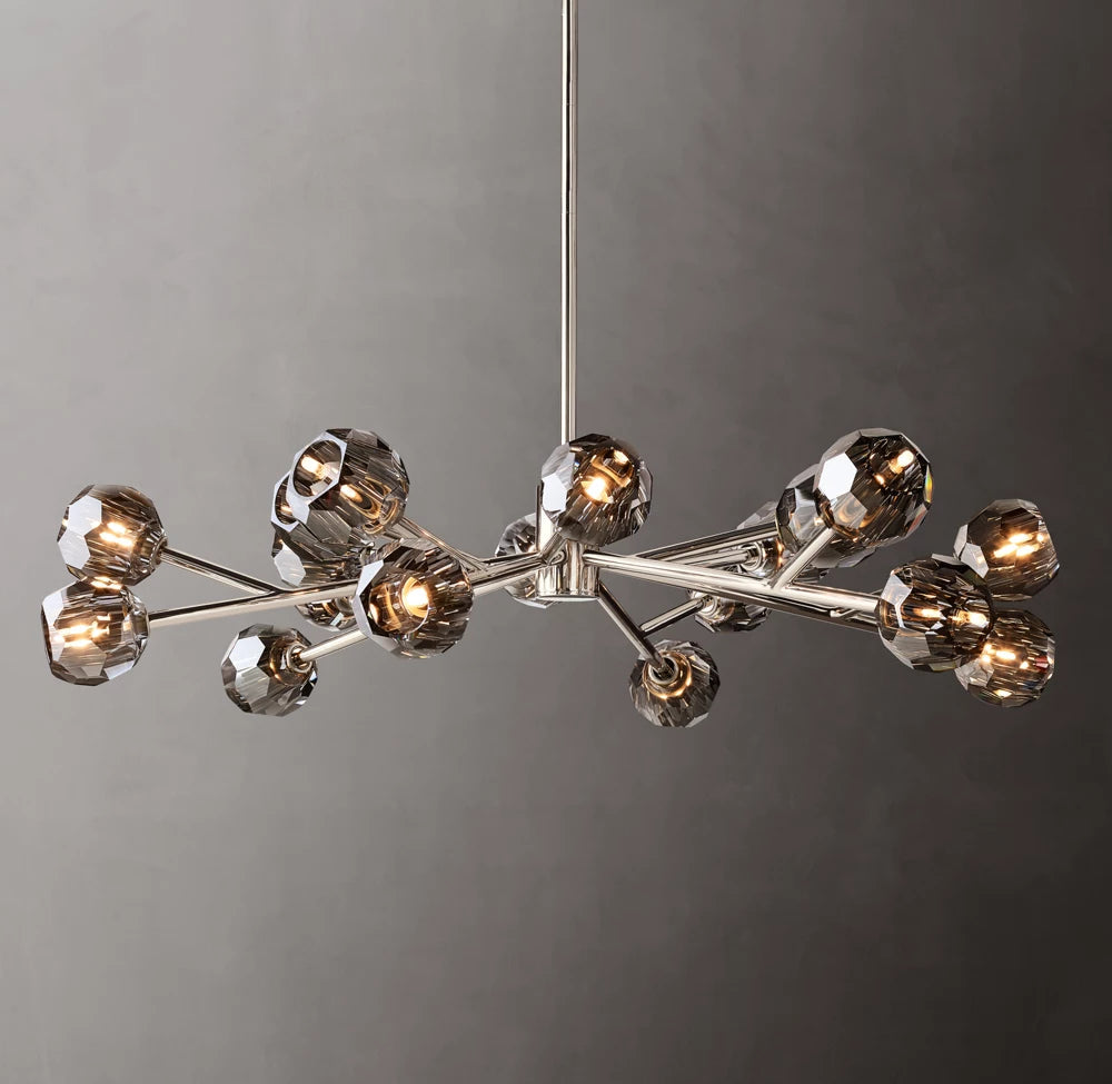 Grand Smoke Crystal Orb Chandelier