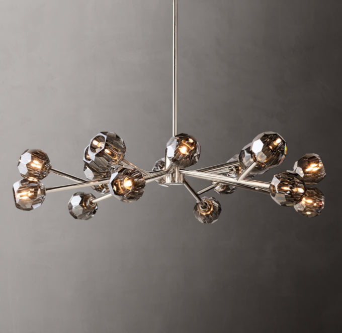 Grand Smoke Crystal Orb Chandelier