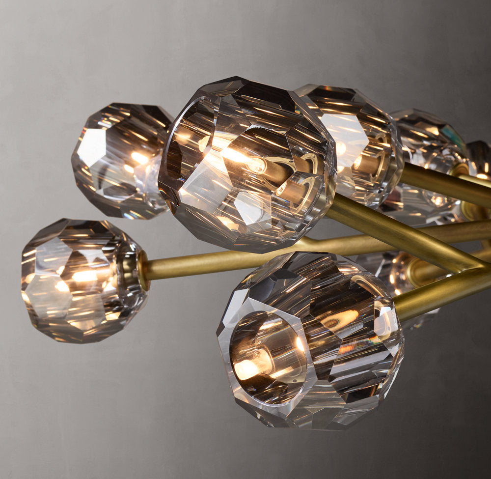 Grand Smoke Crystal Orb Chandelier