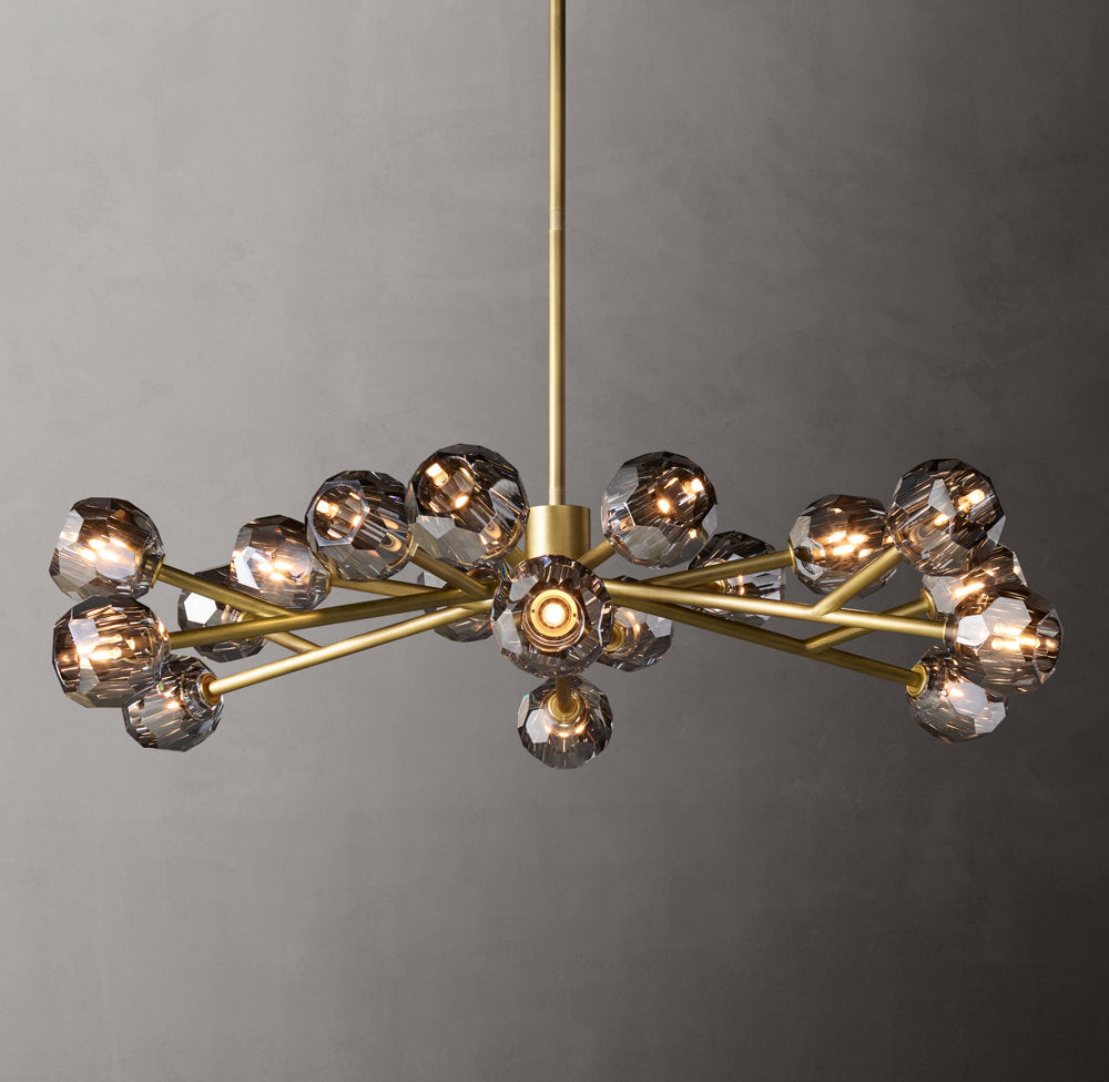 Grand Smoke Crystal Orb Chandelier